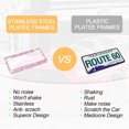 thumbnail image 4 of CHUANK 2PCS Bling Car License Plate Frame  Sparkly Rhinestone Stainless Steel License Plate Cover/Holder  Universal for Most Cars  SUVs  Vehicles with Screw Set  Auto Accessories for Wome, 4 of 7