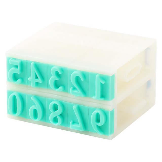 Unique Bargains Tête en Caoutchouc Vert 10 Chiffres Arabes Combinaison Bloc Timbre
