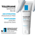 thumbnail image 2 of La Roche-Posay Toleriane Sensitive Rich Face Cream, Daily Moisturizer with Ceramides for Dry Skin, 40mL, 2 of 10