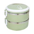 thumbnail image 1 of Fridja 1400ml 2 Layer Round Food Lunch Box Stainless Steel Lunch Box Lunch Box Food Storage Box Children's Lunch Box Hot Food, 1 of 6