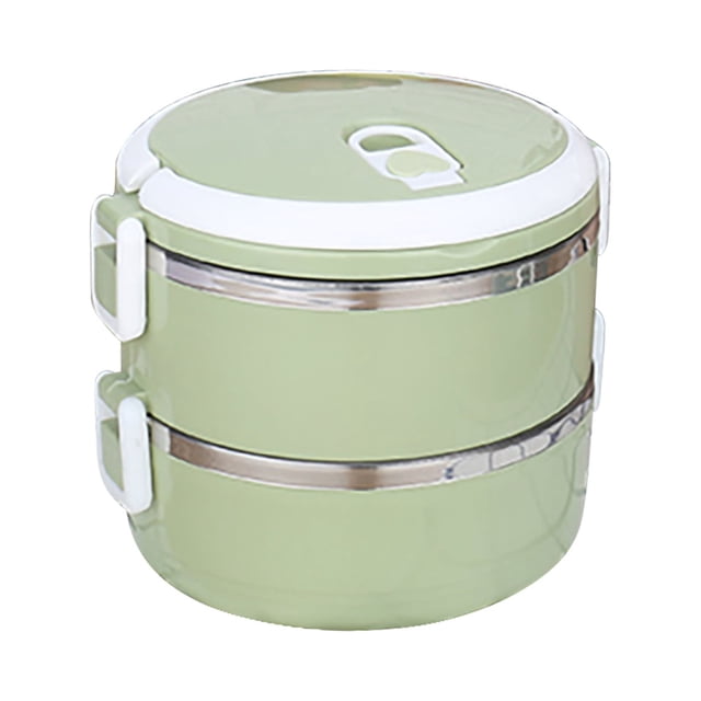 Fridja 1400ml 2 Layer Round Food Lunch Box Stainless Steel Lunch Box Lunch Box Food Storage Box Children's Lunch Box Hot Food