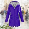 thumbnail image 1 of Meichang Manteau de Pluie pour Femmes Grande Taille Imperméable avec Capuche Actif Plein Air Randonnée Coupe-Vent Automne Manteau Décontracté Manches Longues Fermeture Éclair Complète Trench, 1 of 5