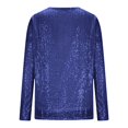 thumbnail image 5 of Haut à Paillettes de Célébration à Manches Longues et Col Rond pour – Chandail Décontracté Prêt pour Fête avec T-Shirts Scintillants pour Femmes Bleu TG, 5 of 5