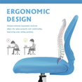 thumbnail image 3 of Homycasa Carnation Swivel Teen Plastic and Mesh Task Chair in Blue, 3 of 9