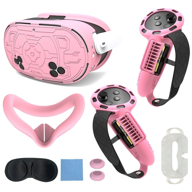 VR protective accessory set for Meta Quest 3S, including controller handle cover, VR shell cover, mask, lens cover, thumb grip, eye mask, protective case for Quest 3S