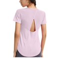 thumbnail image 4 of asjyhkr T-Shirts pour Femmes Yoga Col Rond Manches Courtes Hauts d'Été Actifs Entraînement Gym Athlétique Course Légers Doux T-Shirts, 4 of 4