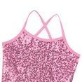 thumbnail image 4 of Ocealan Robe Ballerine à Paillettes pour Filles, Bretelles Spaghetti, Dos Croisé, Rose TTG, 4 of 7