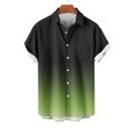 thumbnail image 4 of Pisexur Shirts for Man T Hommes Mode Décontractée Col Rabattu Impression Dégradée Manches Courtes Chemise Boutonnée Blouse Vert Armée, L Chemises de Golf Hommes & Chemises Hommes, 4 of 7