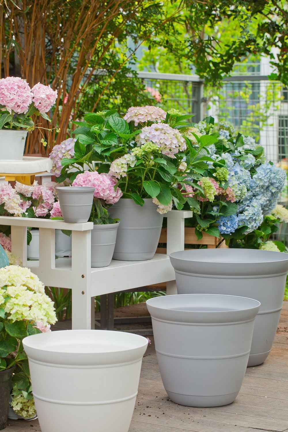 Mainstays Basic Bell Planter 8 inch Grey, Classic Design with Attached Tray Durable Weather Resistant  Matte Finish