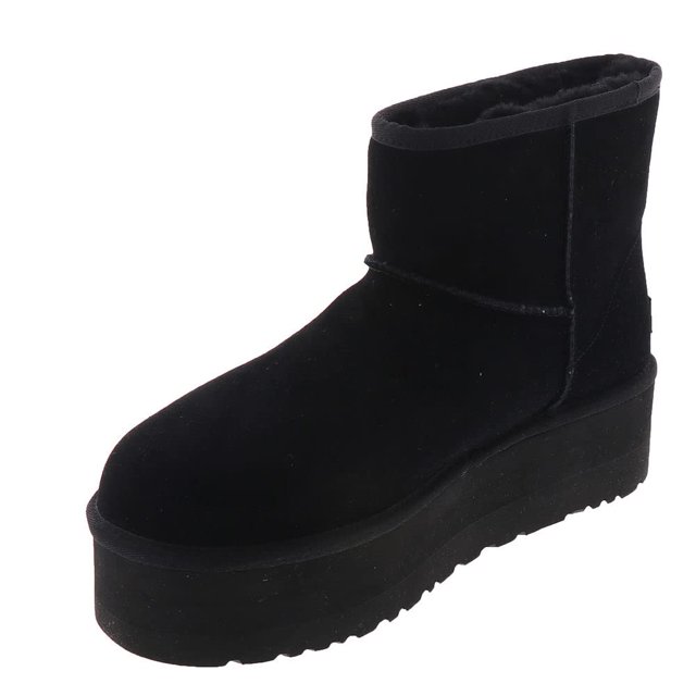 UGG Bottes à Plateforme Mini Classic pour Femmes, Noir, 12