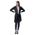 thumbnail image 2 of Moomaya Cardigan d'Été Long en Coton pour Femmes à Manches Longues, Style Hi-Lo, Ourlet Arrondi, 2 of 7