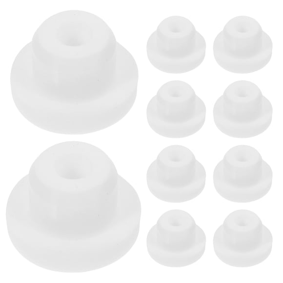 Silicone Hole Plugs for Furniture and Bottles White Color 10pcs