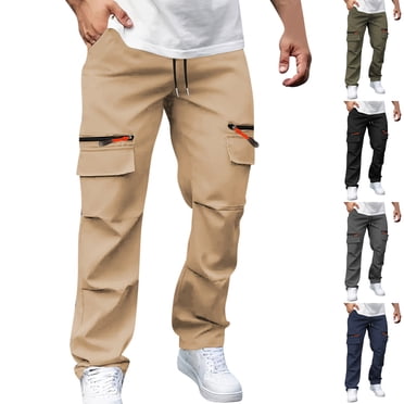 Styesk Men's Pants Men's Pants Casual Pants Work Pants Outdoor Pants Many Pocket Men's Work Pants Loose Straight Pants