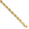 thumbnail image 1 of Diamond2Deal 14K Yellow Gold 3.5 mm Semi-Solid Rope Chain Necklace for Mens 26", 1 of 6