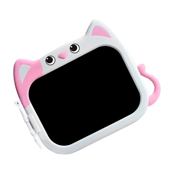 Tablette de Dessin Éducative Rose Rose 10 Pouces à Écran Lcd pour Enfants, Réutilisable, avec Stylo, Thème Chat, Portable