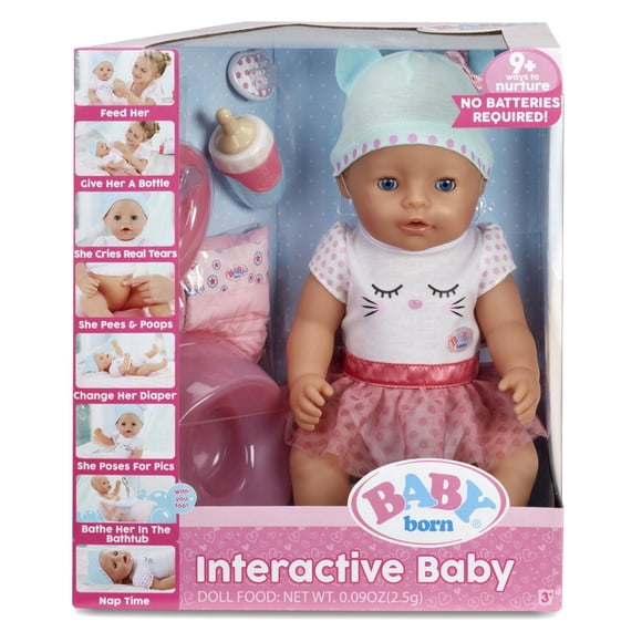 BABY born Interactive Baby Doll- Blue Eyes