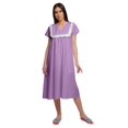 thumbnail image 1 of Moomaya Printed Short Sleeve Nightdress For Ladies Button Placket Nightwear, 1 of 5
