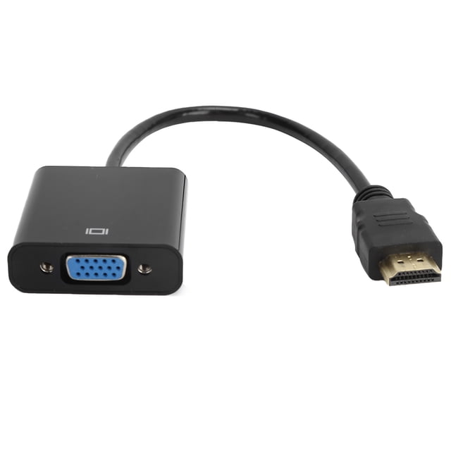 Câble Convertisseur, Convertisseur VGA Résistant à l'Usure Interface Multimédia HD vers Protection de Boîtier VGA pour Moniteur Projecteur pour Ordinateur pour Portable Noir,Blanc