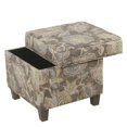 thumbnail image 3 of HomePop Square Storage Ottoman with Lift Off Lid, Gray Floral, 3 of 5