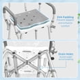 thumbnail image 4 of HOMCOM Adjustable Shower Chair with Arms Back Padded Seat for Seniors, 4 of 10