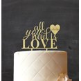 thumbnail image 2 of All You Need is Love Custom Cake Topper Personalized Rustic Wooden Cake Topper Cake Decoration 7-8 Inches Wide, 2 of 3