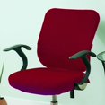 thumbnail image 2 of Elastic Office Chair Seat Covers Stretchable Chair Slipcover Wine Red, 2 of 9