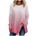 thumbnail image 1 of FAIWAD Women's Long Sleeve Tunic Tops Gradient Round Neck Trendy Spring Casual Pullover Tops, 1 of 5