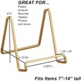 thumbnail image 3 of 4 Inch Metal Gold Plated Square Wire Plate Stand Holder Easel Display For Cookbooks, Photos, Picture Frames, & Plates, 3 of 4