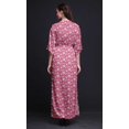 thumbnail image 3 of Bimba Robe Longue Imprimée en Rayonne à Plumes et Anémones Manches Kimono Été Maxi Fendue-X-Grand, 3 of 6