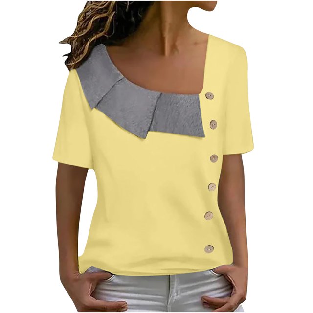 Birdeem T-Shirt Décontracté à Manches Courtes Col en V Imprimé Mode pour Femmes