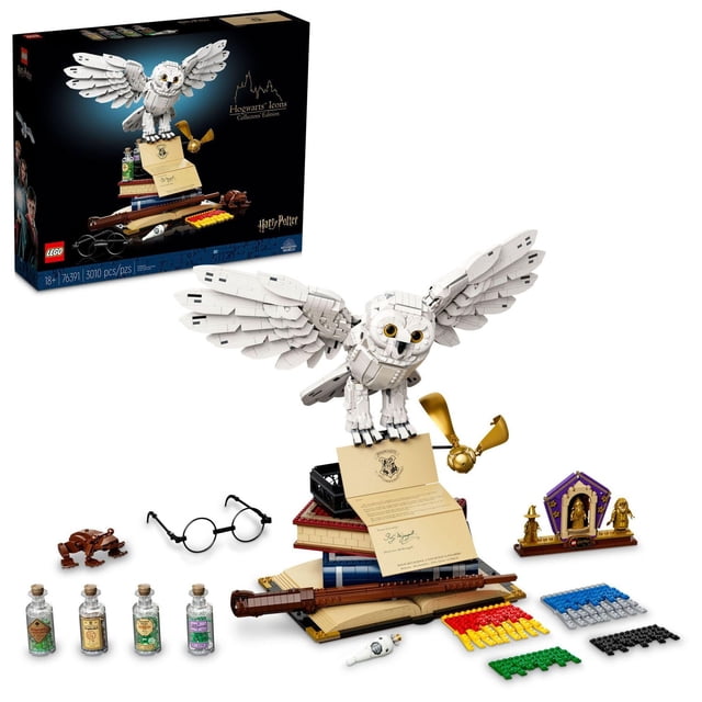 LEGO Harry Potter Icônes de porc - Les collecteurs Edition, 20th Modèle collectable anniversaire avec 3 Minifigures d'or exclusives: Dumbledore, McGonagall et Hagrid, activité amusante Harry Potter, 76391