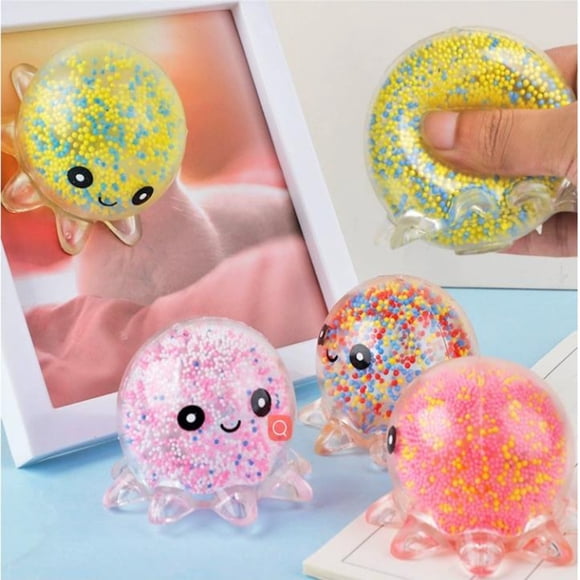 Octopus Stress Relief Ball - Squeeze Sensory Fidget Toy for Anxiety Relief, Portable Tension Release
