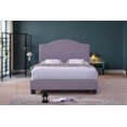 thumbnail image 1 of ViscoLogic Series EMPIRE Luxury Linen Fabric Upholstered Platform Bed (Queen) Purple Grey, 1 of 1