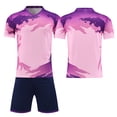 thumbnail image 2 of Custom Football Kit Set for Adult and Child, Name Number Team Logo DIY Family Match Personalized Jersey Shirt Shorts Set, Dad and Son Matching Outfits Purple L, 2 of 6