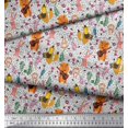 thumbnail image 3 of Soimoi Rayon Fabric Floral,Musical Instruments & Animals Cartoon Print Sewing Fabric Yard 42 Inch Wide, 3 of 3