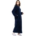 thumbnail image 1 of Women's Flannel Robe Zipper Front Long Plush Full Length Bathrobe with Pockets M-XL, 1 of 6