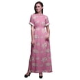 thumbnail image 1 of Bimba Rayon Rose & Ranunculus Floral Womens Printed Side Slit SummerDressLong Maxi Gown-Small, 1 of 6
