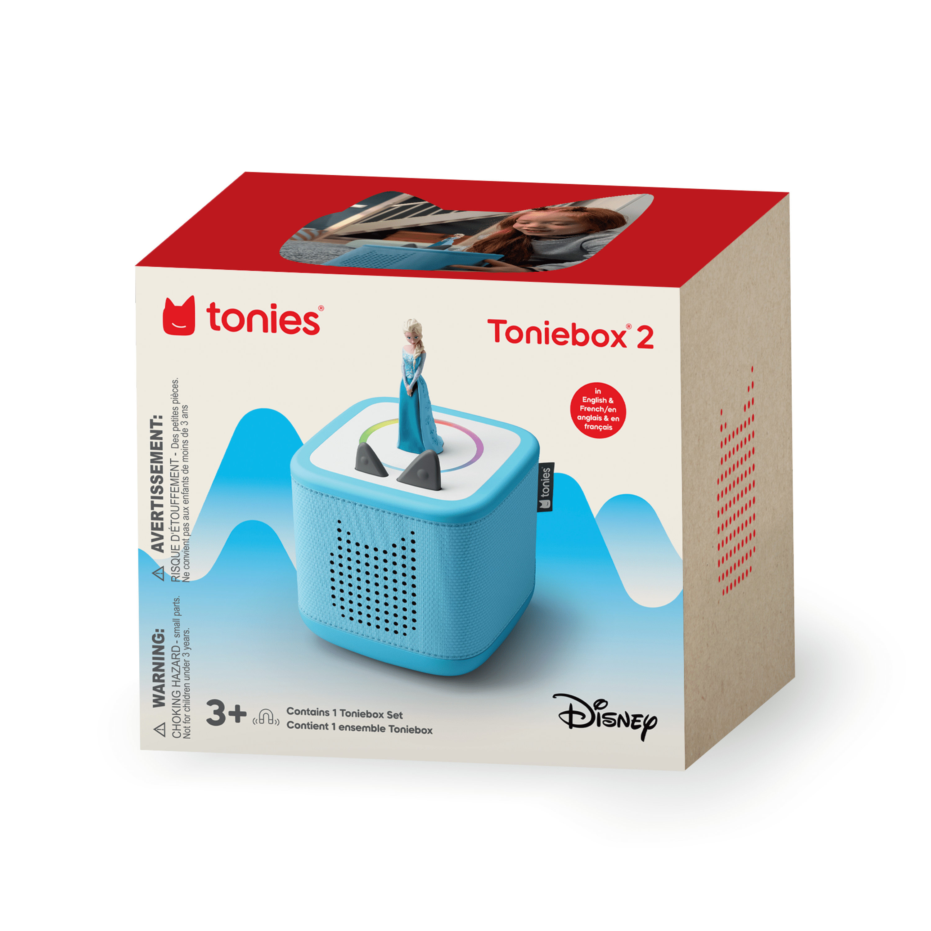 tonies – Mon premier coffret La Reine des neiges de Disney pour la Toniebox 2 – Bleu ciel (bilingue anglais et français)