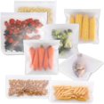 thumbnail image 1 of 10 Sacs de Rangement Alimentaires Réutilisables en Silicone, Sac Alimentaire en PEVA, Contenant de Rangement Scellé et Auto-Scellant pour l'Organisation à la Maison pour le Rangement des Aliments et des Voyages (2 Grands 6 Moyens 2 Petits),A, 1 of 5