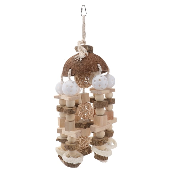 Pet Birds Natural Wood Toy Hanging Chewing Toy for Parrot Cockatiels Love Birds