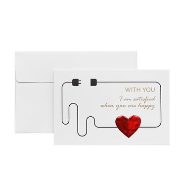 Agiferg High Quality Solid Greeting Card with Envelopes Romantic Valentines Day Gift