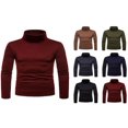 thumbnail image 1 of Chandail à Col Roulé pour Homme, Décontracté, Basique, Coupe Ajustée, Léger, Manches Longues, T-Shirt, Gris Foncé, TTG, 1 of 5