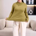 thumbnail image 2 of T-Shirt à Manches Longues Col Semi-Haut Grande Taille pour Femmes, Couche de Base en Modal, Blouse Ample Confortable et Extensible, Tenue Décontractée d'Hiver Chaude, 2 of 7