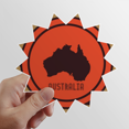 thumbnail image 1 of Australia Map Red and Black Illustration Sun Vinyl Sticker Luggage Graffiti Flower Decal, 1 of 3