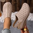 thumbnail image 4 of WLOELOEW Khaki Platform Sandals For Women Hollow Out Design Adjustable Strap Pu Material Foot Length 9.06 Inches Us Size 5.5, 4 of 6