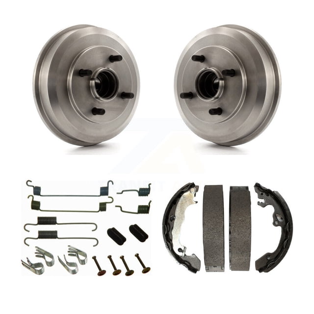 Transit Auto Rear Brake Drum Shoes and Spring Kit for Car 2000-2008 Ford Focus Wheel Bearing Included K8N-100548