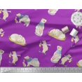 thumbnail image 2 of Soimoi Satin Silk Fabric Cycle,Rabbit & Bear Kids Printed Fabric 1 Yard 42 Inch Wide, 2 of 2