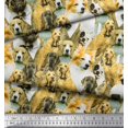 thumbnail image 2 of Soimoi Rayon Fabric Pug,Beagle & English Cocker Spaniel Dog Scene Decor Fabric Printed Yard 56 Inch Wide, 2 of 3