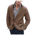 thumbnail image 1 of Dvkptbk Sweater Man Fashion Long Sleeve Wool Sweater Wool Sweater Button Pocket Knit Tops Clothes on Clearance, 1 of 5