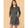 thumbnail image 2 of INSPIRE CHIC Manteau Trench à Revers Crantés à Double Boutonnage pour Femme, 2 of 6